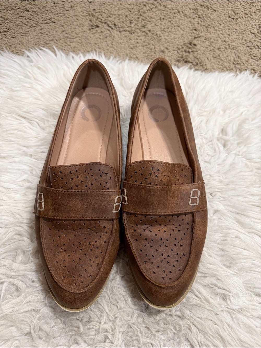 Journee Collection Women's Comfort
Foam Whitney Brown Flat Loafers Size 8.5